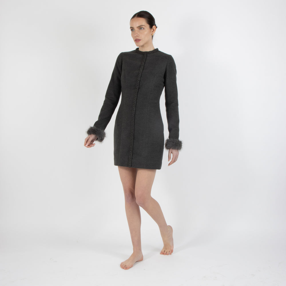 Grey Elysia Wool Dress