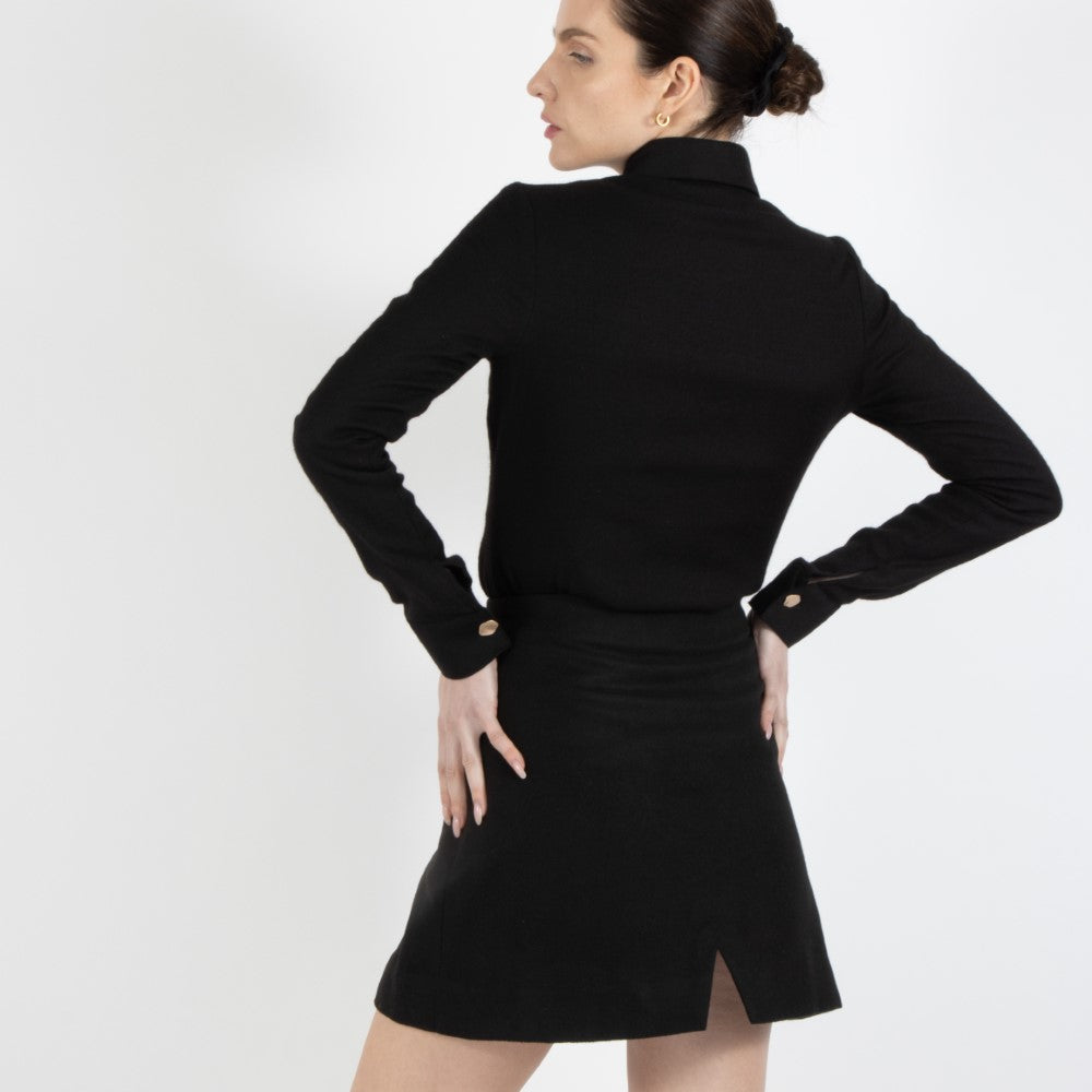 Black Coco Wool Skirt