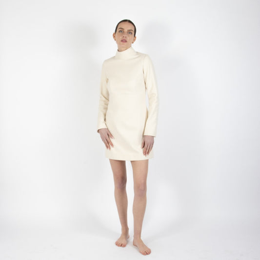 Ecru White Selene Wool Dress