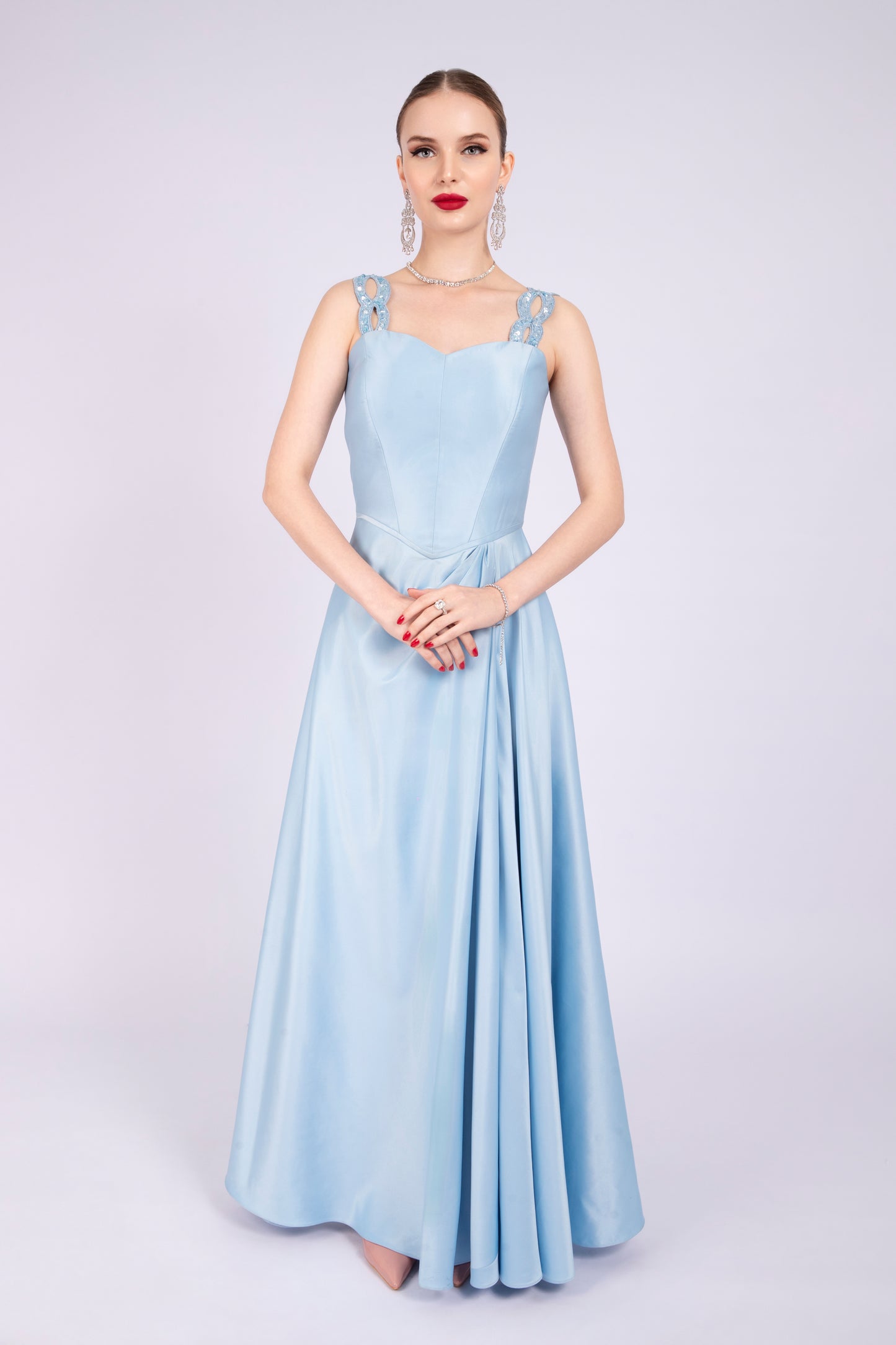 Ice Blue Satin Dress