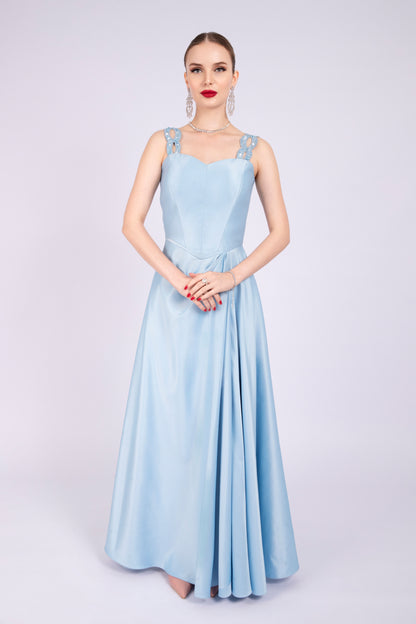 Ice Blue Satin Dress
