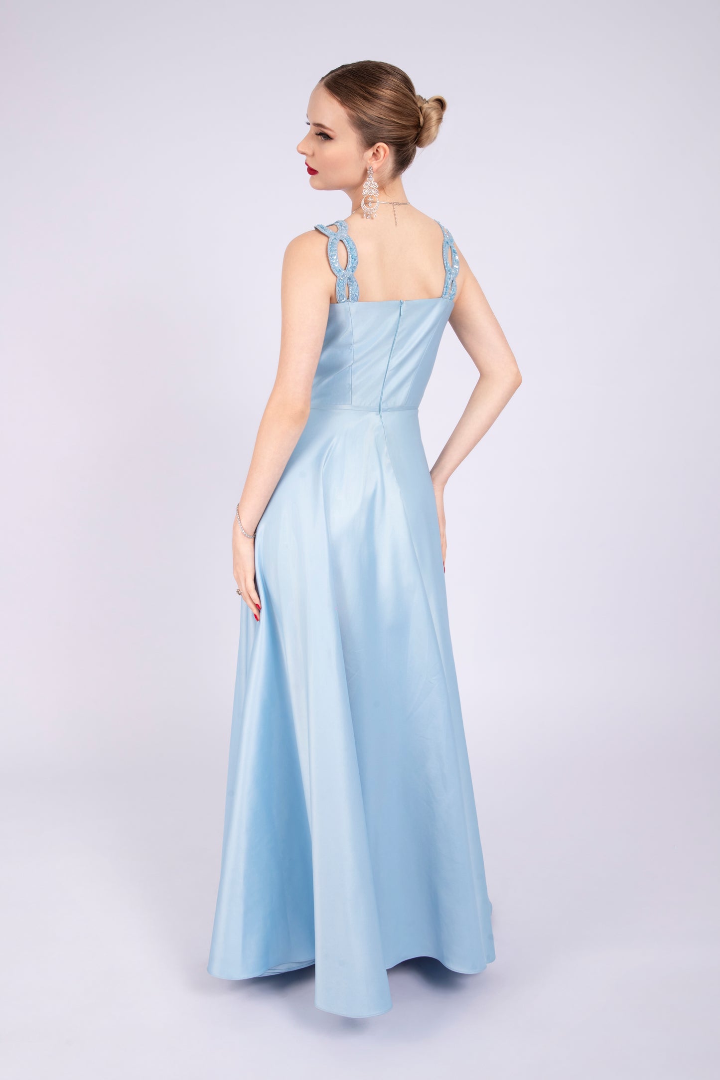 Ice Blue Satin Dress