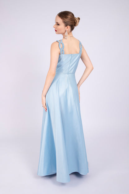 Ice Blue Satin Dress