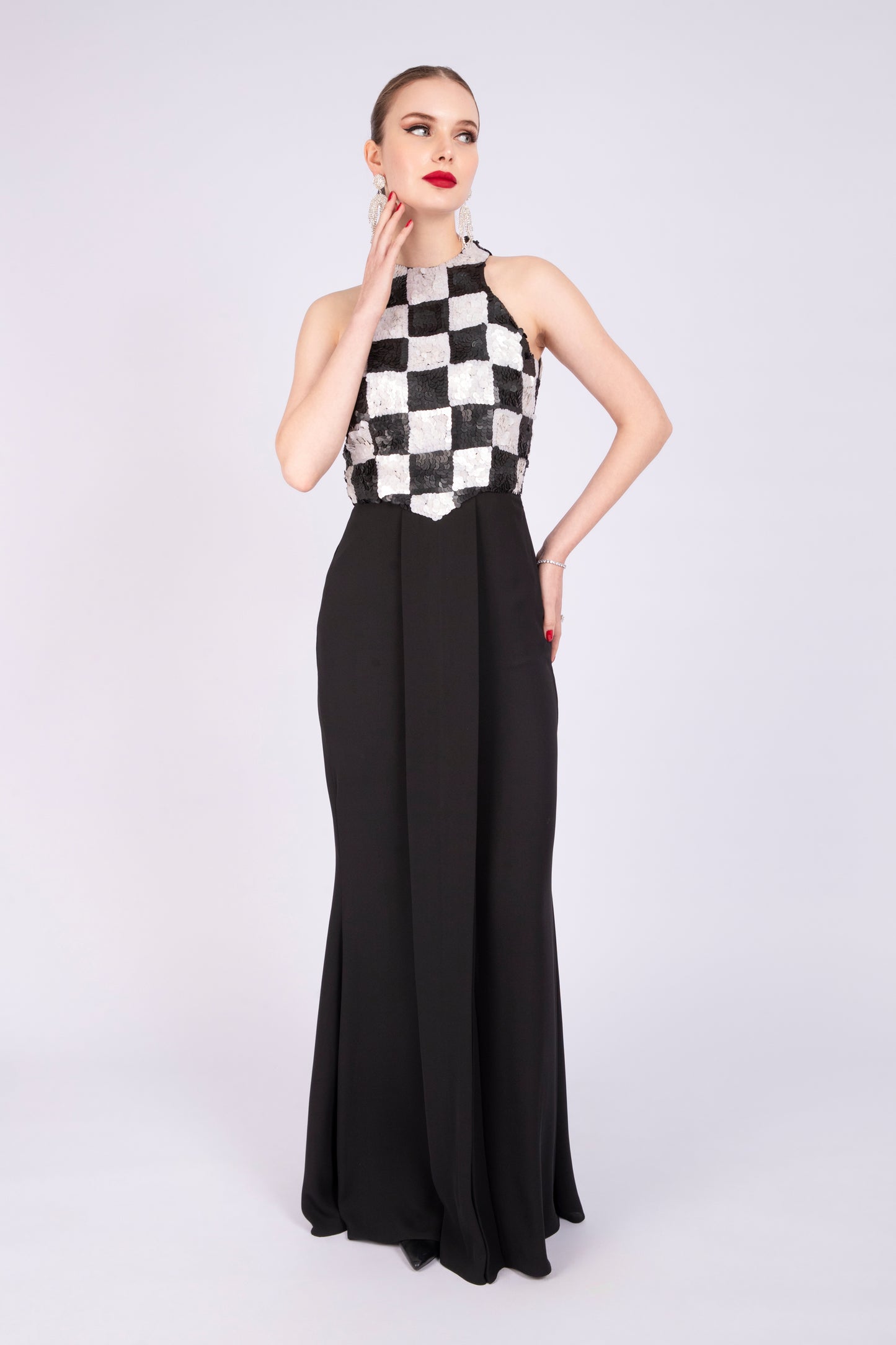 Black and White Chequered Dress