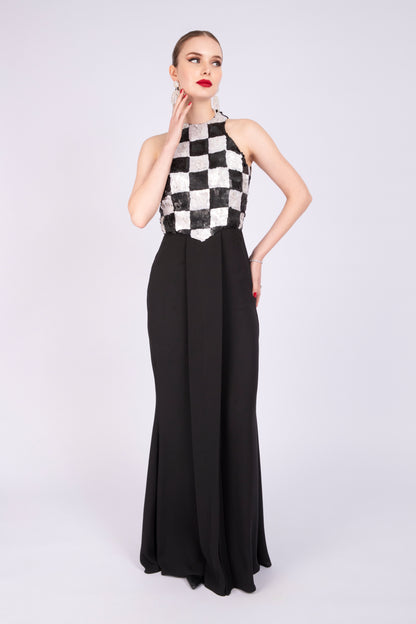 Black and White Chequered Dress