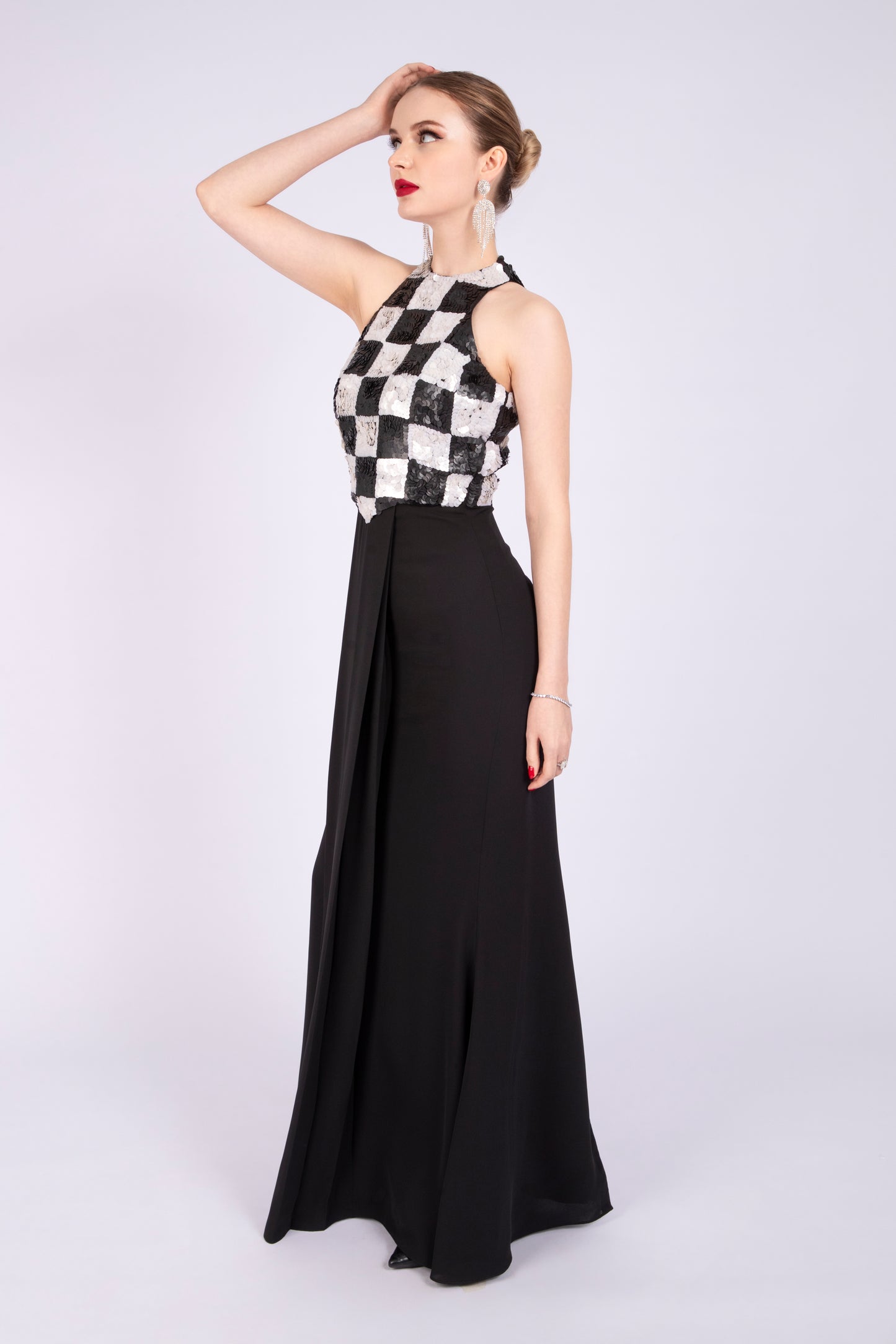 Black and White Chequered Dress