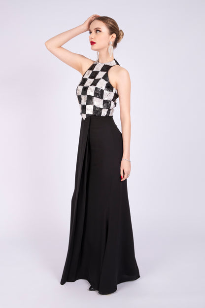 Black and White Chequered Dress