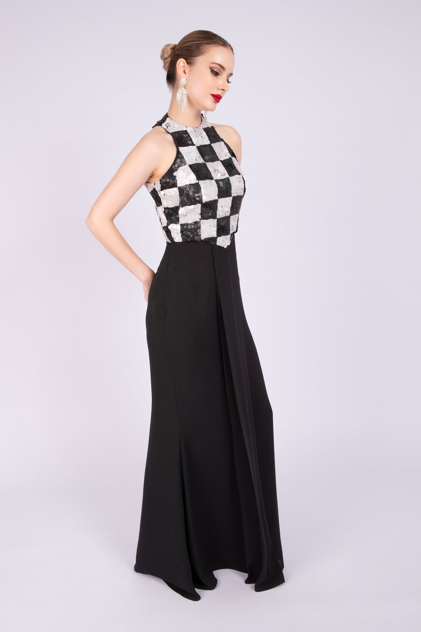 Black and White Chequered Dress
