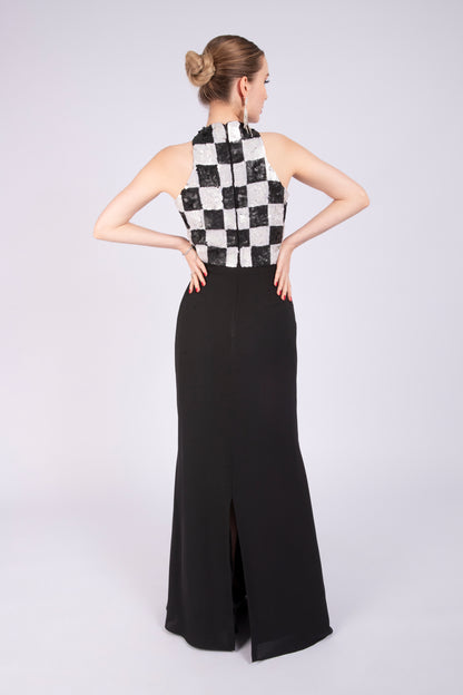 Black and White Chequered Dress
