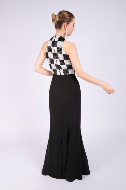 Black and White Chequered Dress
