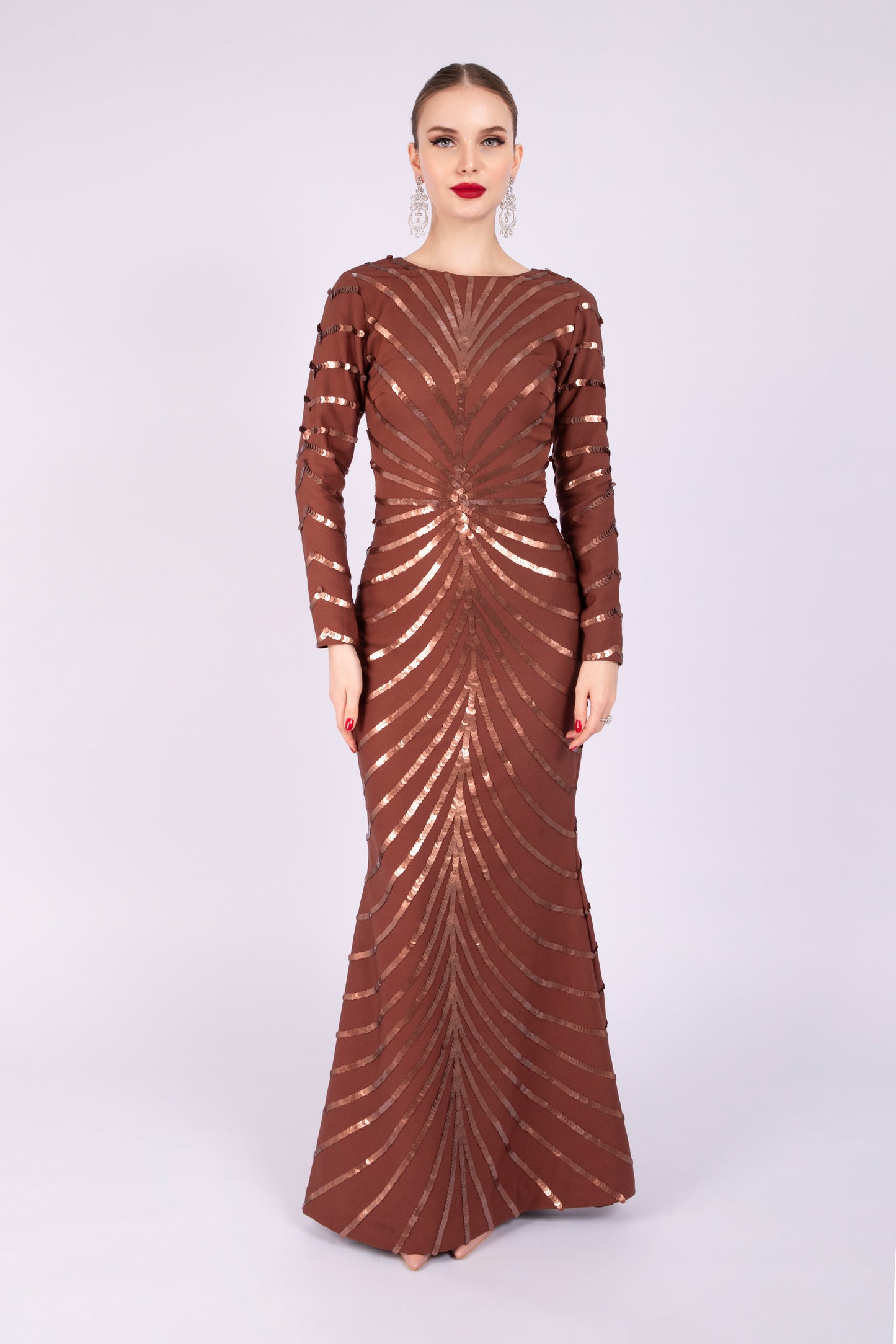 Brown Crepe Dress