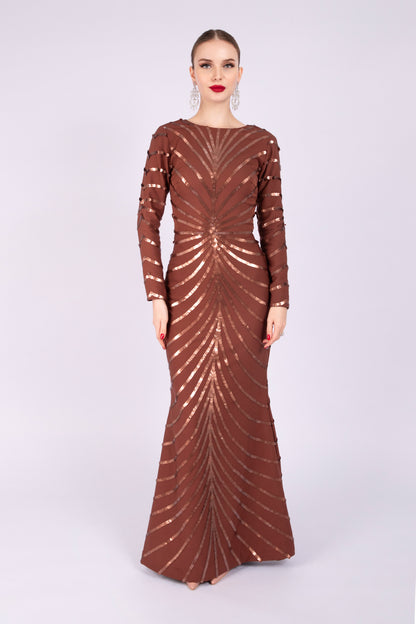 Brown Crepe Dress
