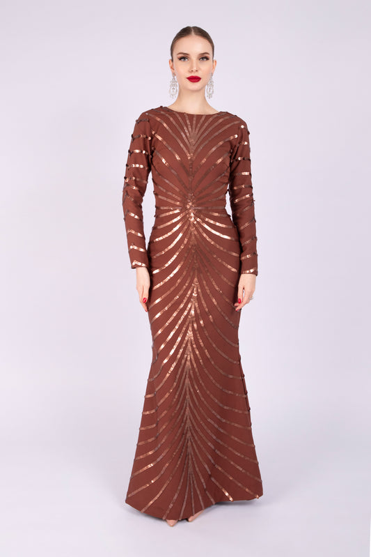 Brown Crepe Dress