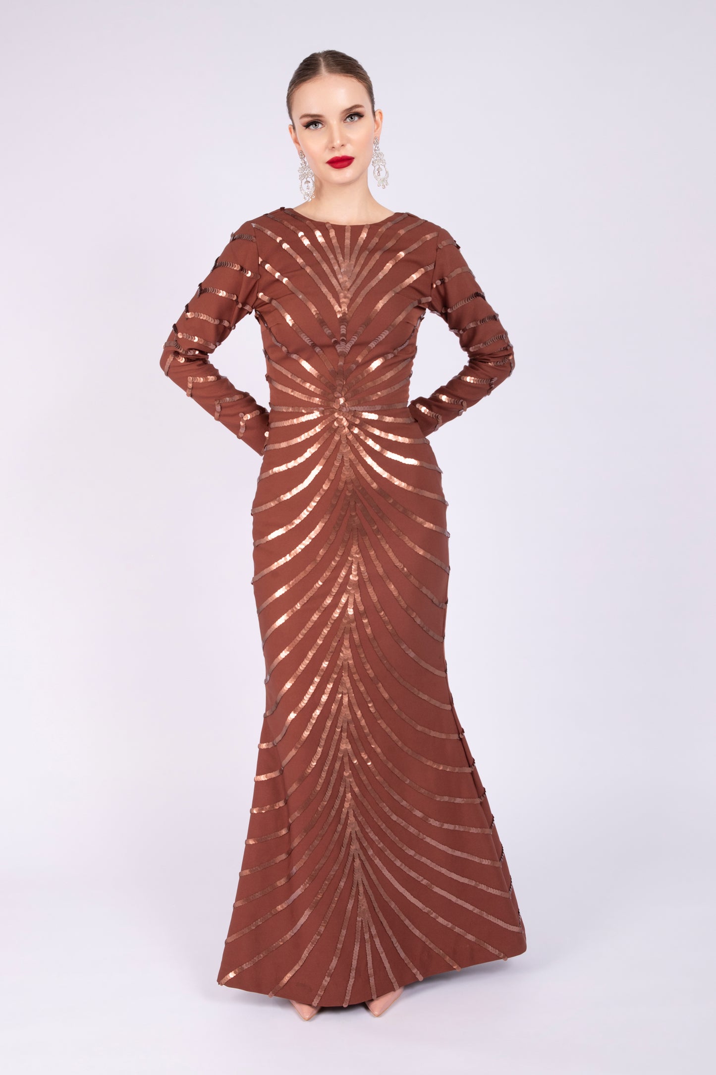 Brown Crepe Dress