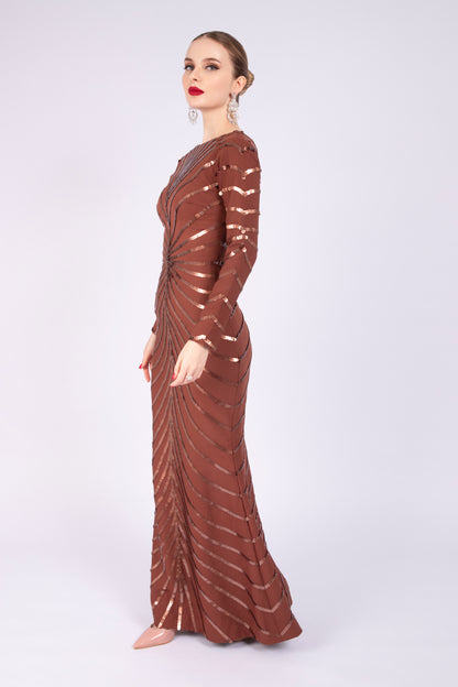 Brown Crepe Dress