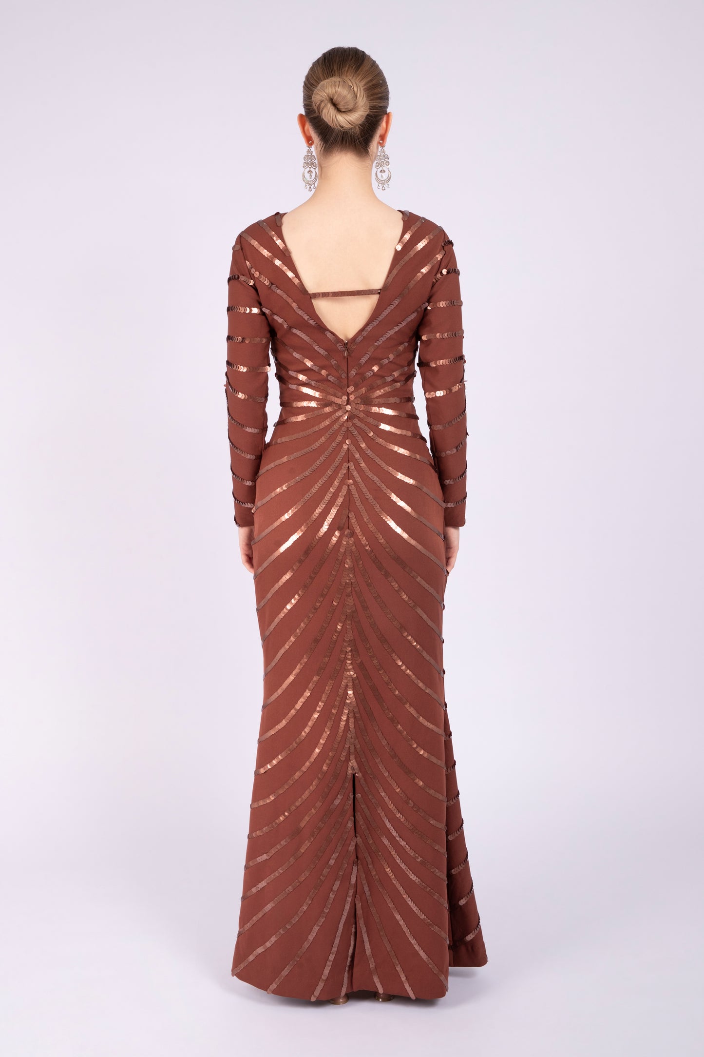 Brown Crepe Dress