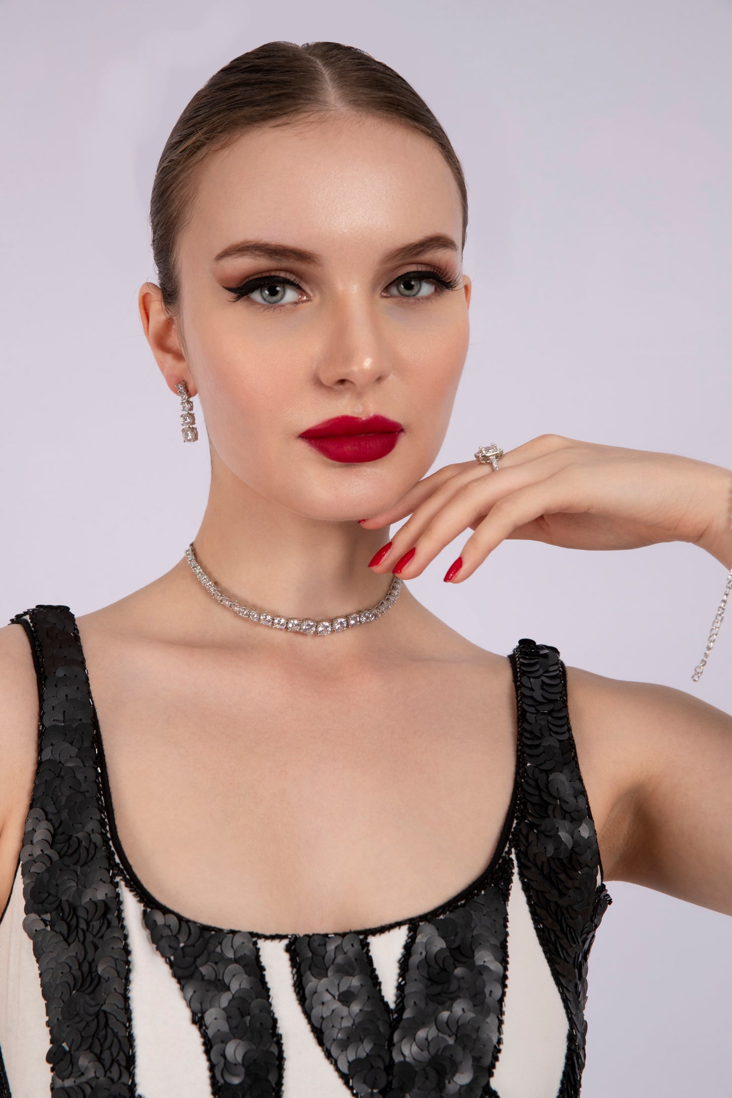 Black and White Evening Dress