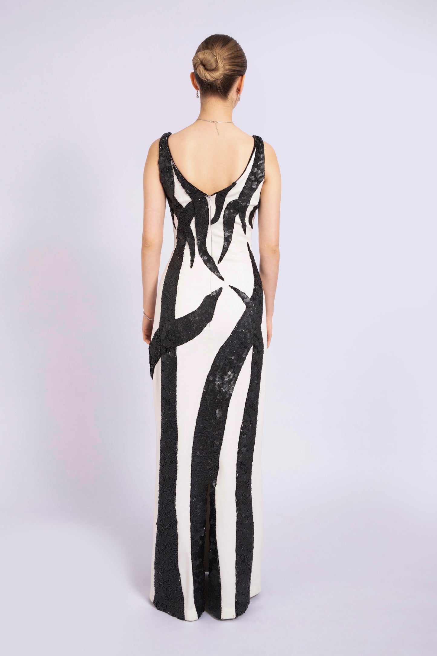 Black and White Evening Dress