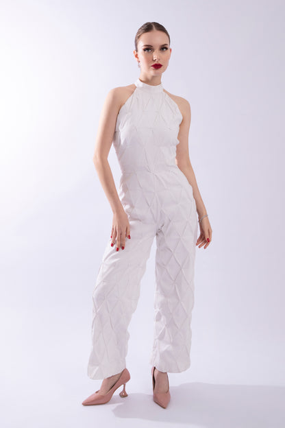 White Denim Jumpsuit