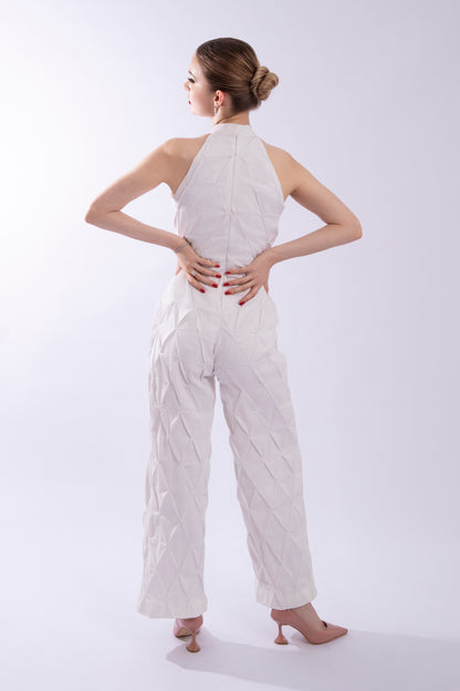 White Denim Jumpsuit