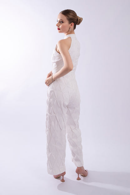 White Denim Jumpsuit