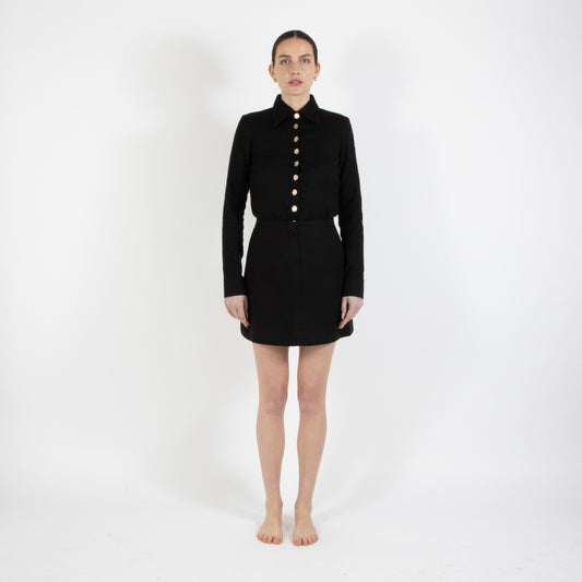 Black Coco Wool Skirt