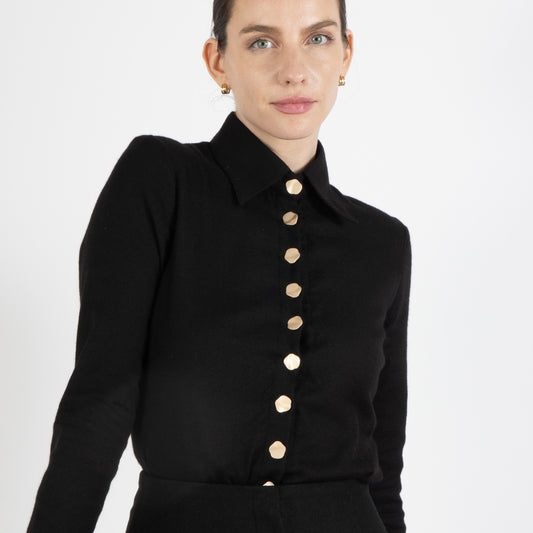 Black Coco Pashmina Shirt