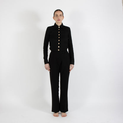 Black Nixie Wool Trouser