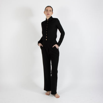 Black Nixie Wool Trouser