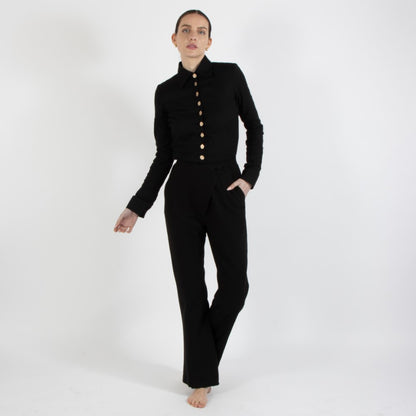 Black Nixie Wool Trouser