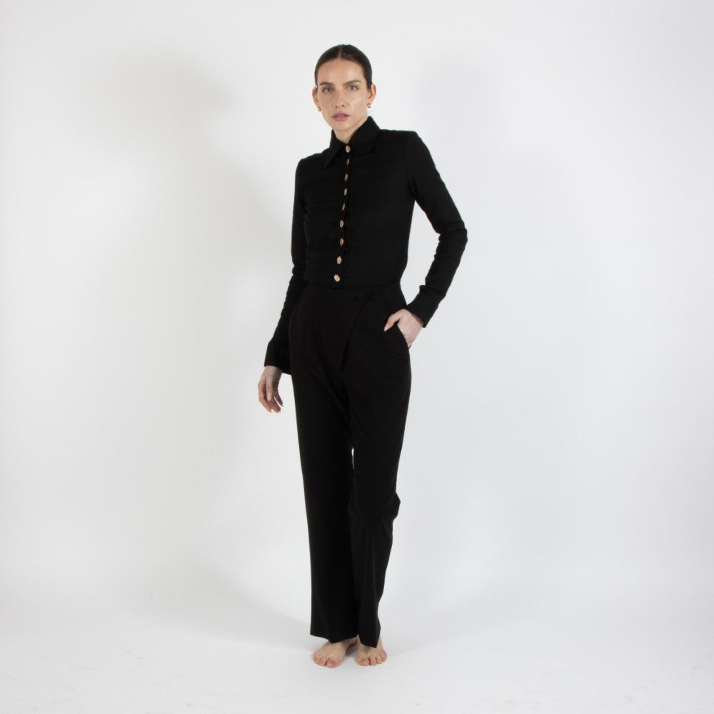 Black Nixie Wool Trouser