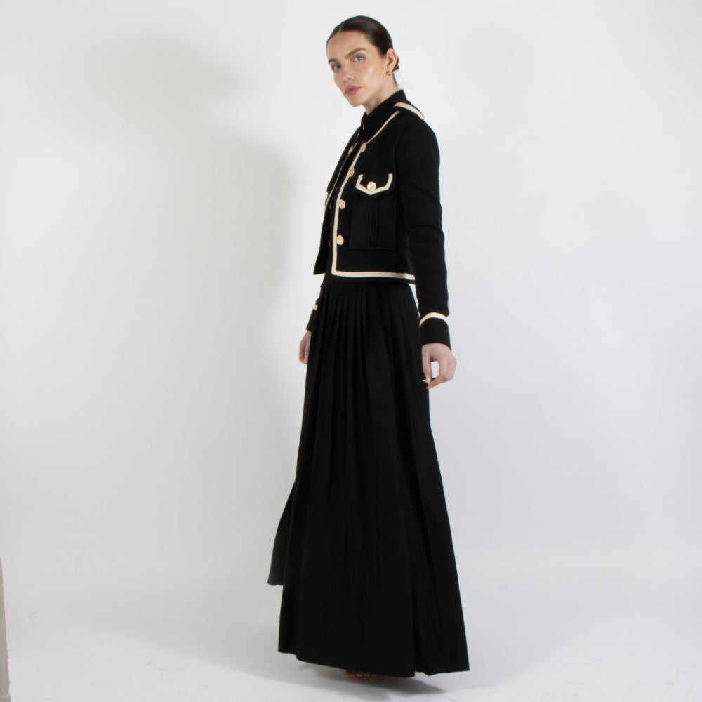 Black Nixie Crop Wool Jacket