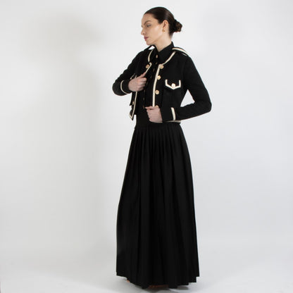 Black Nixie Crop Wool Jacket