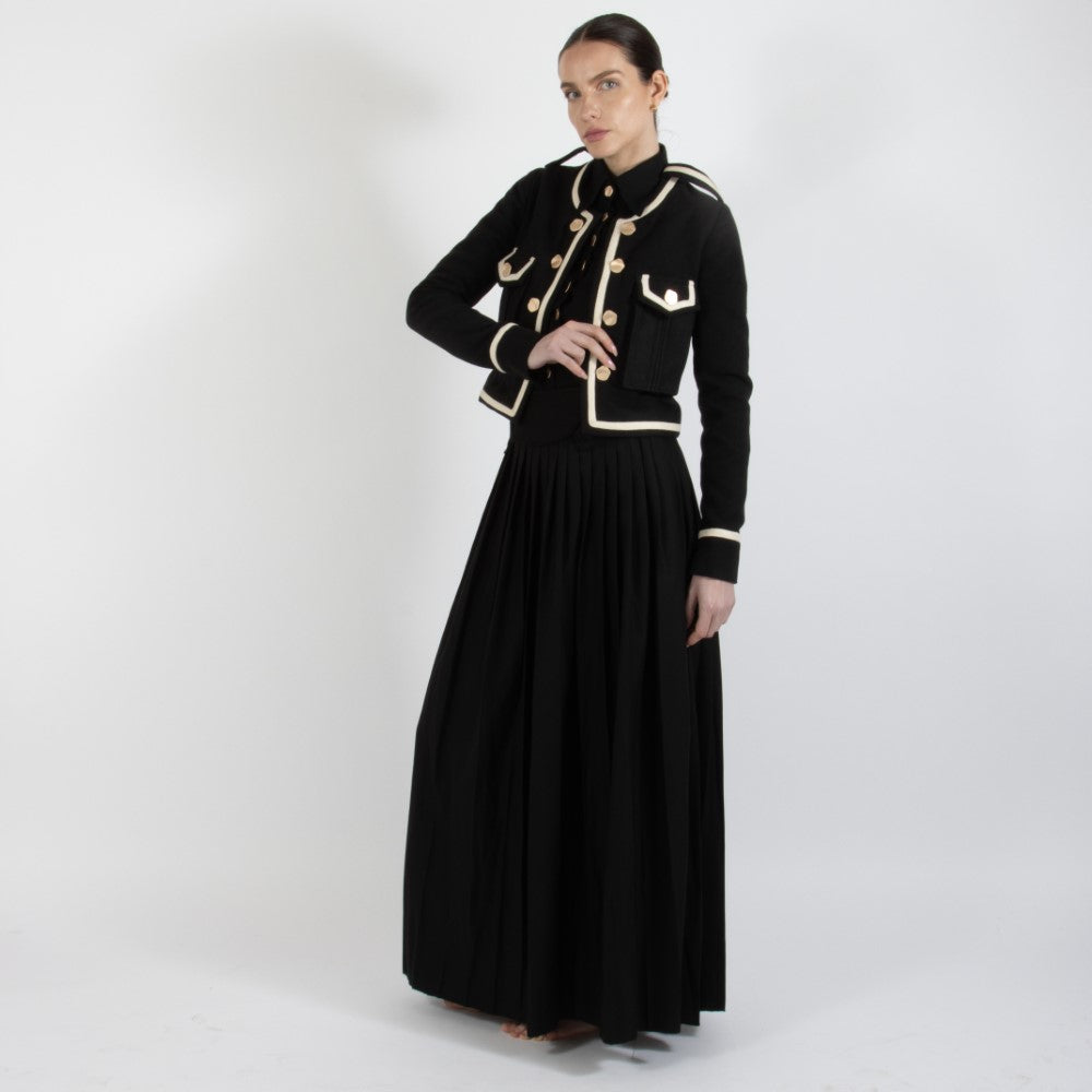 Black Nixie Crop Wool Jacket