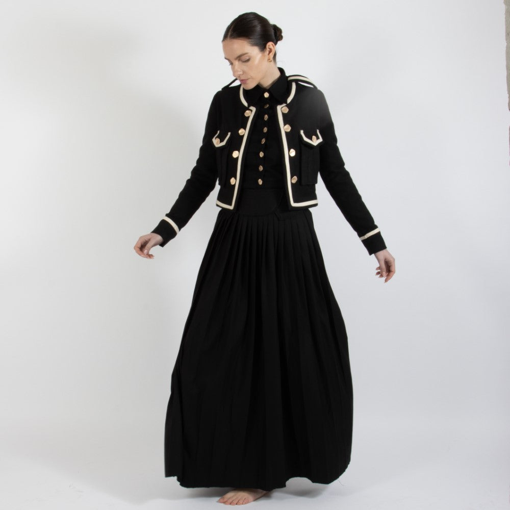 Black Nixie Crop Wool Jacket