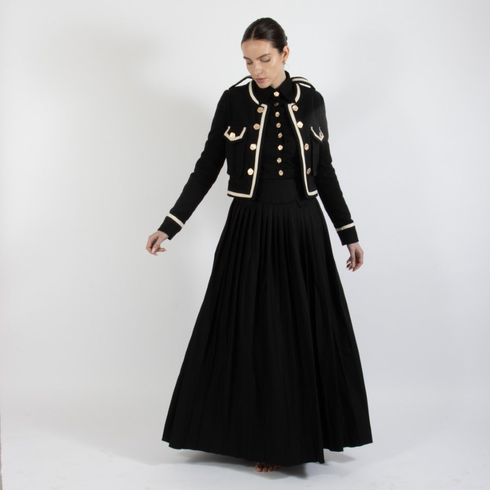 Black Nixie Crop Wool Jacket