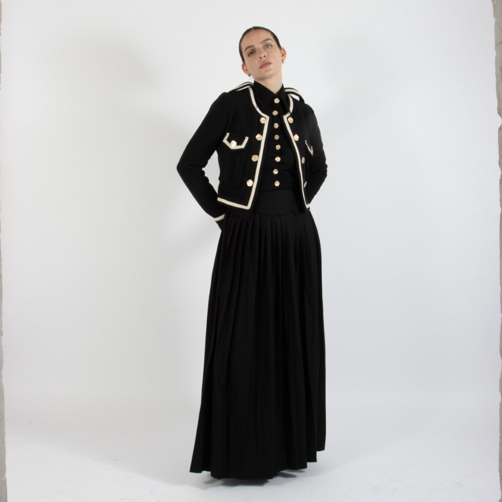 Black Nixie Crop Wool Jacket