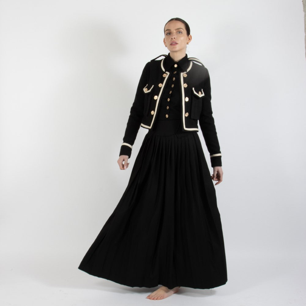 Black Nixie Crop Wool Jacket