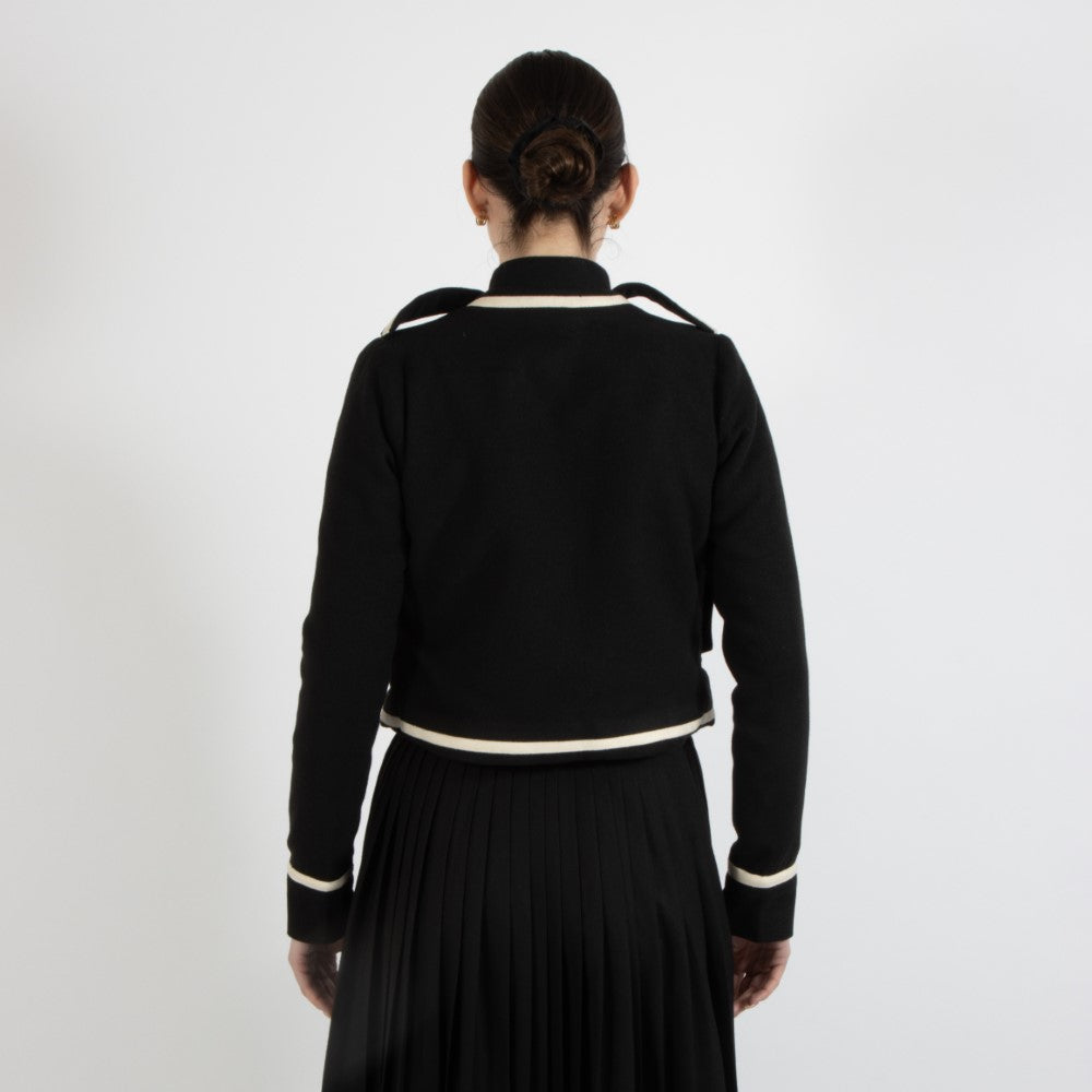 Black Nixie Crop Wool Jacket