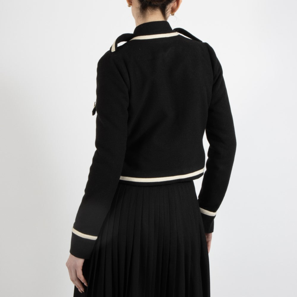 Black Nixie Crop Wool Jacket