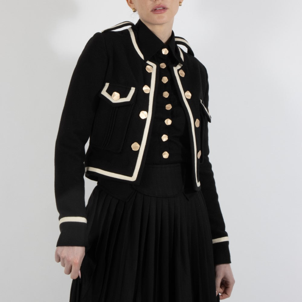 Black Nixie Crop Wool Jacket