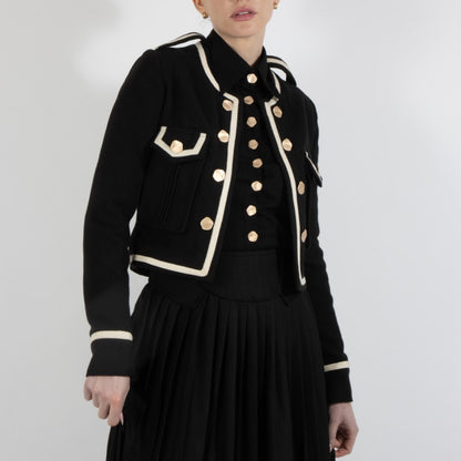 Black Nixie Crop Wool Jacket