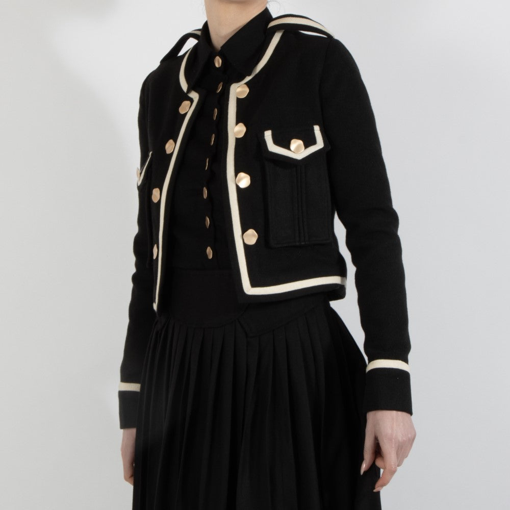Black Nixie Crop Wool Jacket