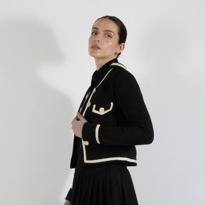 Black Nixie Crop Wool Jacket