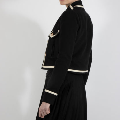 Black Nixie Crop Wool Jacket
