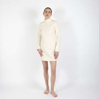 Ecru White Selene Wool Dress