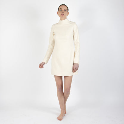 Ecru White Selene Wool Dress