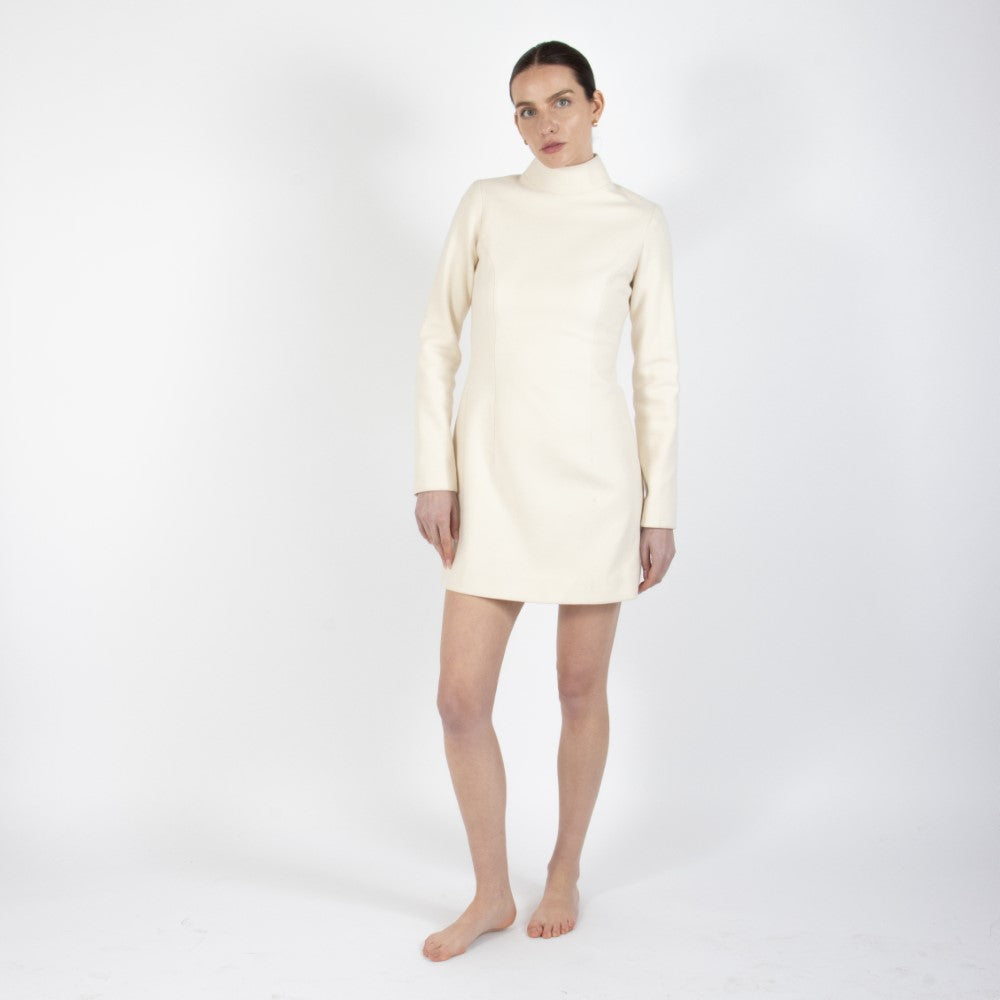 Ecru White Selene Wool Dress