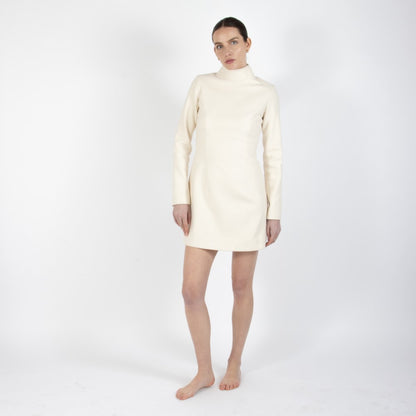 Ecru White Selene Wool Dress