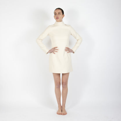 Ecru White Selene Wool Dress